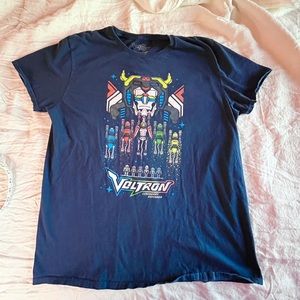 Men’s XL T-Shirt Voltron Logo Short Sleeve Tee Navy Sci-Fi Cartoon Eighties